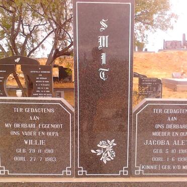 SMIT Willie 1910-1983 &amp; Jacoba Aletta V.D. MERWE 1916-1996