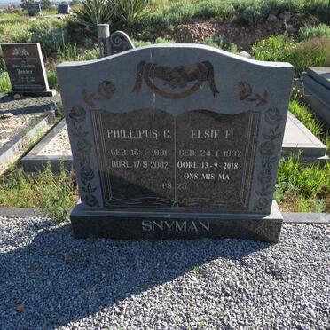 SNYMAN Phillipus C. 1931-2002 & Elsie F. 1932-2018
