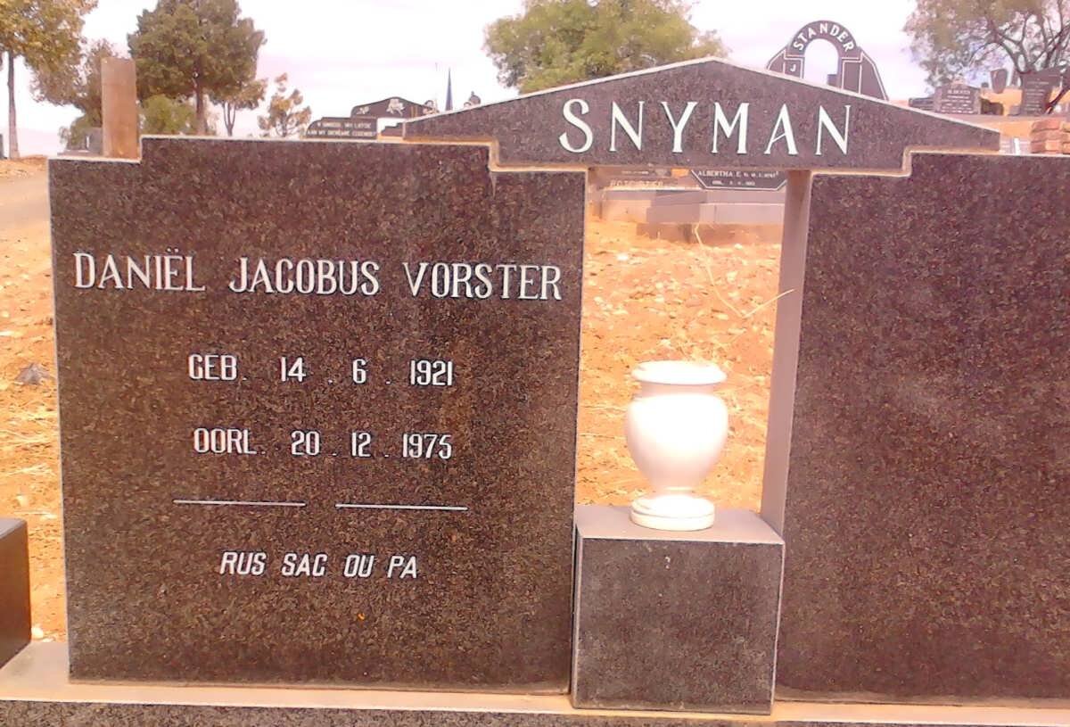 SNYMAN Daniel Jacobus Vorster 1921-1975