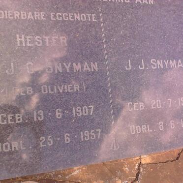 SNYMAN J.J. 1905-1978 &amp; C.J.C. OLIVIER 1907-1957