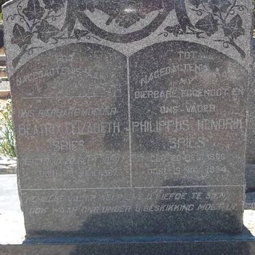 SPIES Philippus Hendrik 1896-1954 &amp; Beatrix Elizabeth 1897-1967