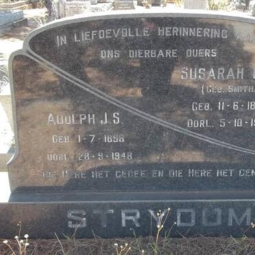 STRYDOM Adolph J.S. 1896-1948 &amp; Susarah M.M. SMITH 1889-1968