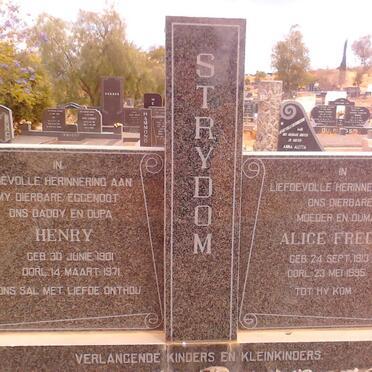STRYDOM Henry 1901-1971 &amp; Alice Freda 1913-1995