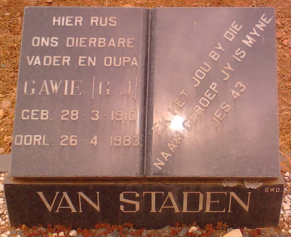 STADEN Gawie G.J., van 1910-1983