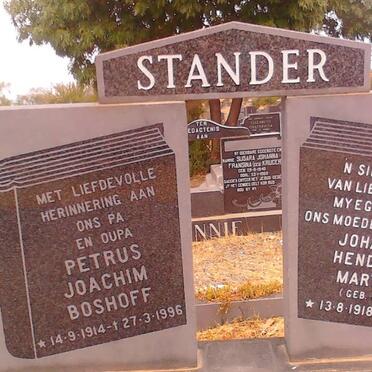 STANDER Petrus Joachim Boshoff  1914-1996 &amp; Johanna Hendrina Martina KLEYN 1918-1980