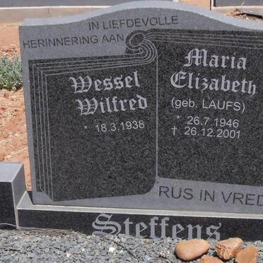 STEFFENS Wessel Wilfred 1938- &amp; Maria Elizabeth LAUFS 1946-2001