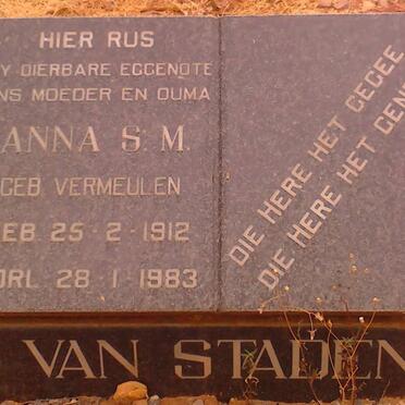 STADEN Anna S.M., van nee VERMEULEN 1912-1983