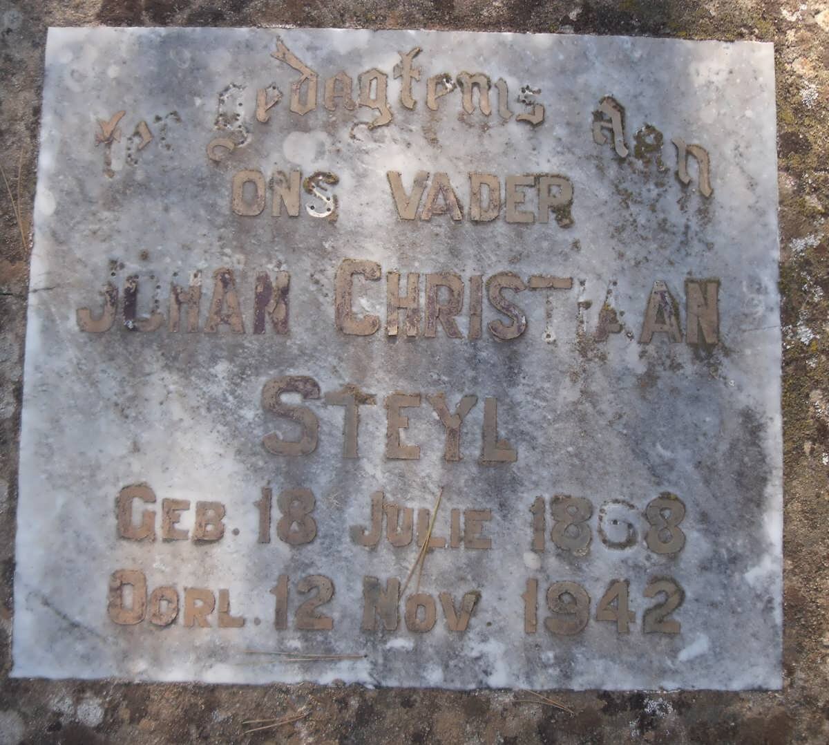 STEYL Johan Christiaan 1868-1942