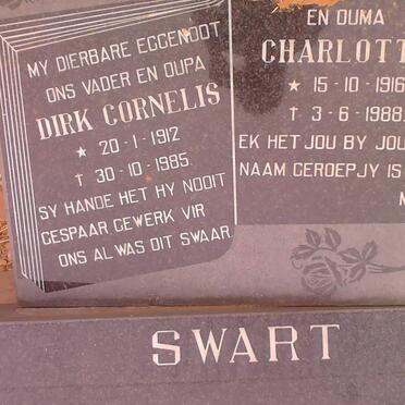 SWART Dirk Cornelis 1912-1985 &amp; Charlotte 1916-1988