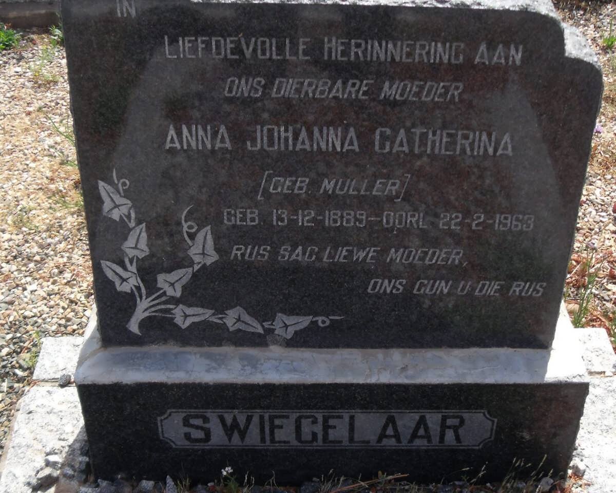 SWIEGELAAR Anna Johanna Catherina nee MULLER 1889-1963