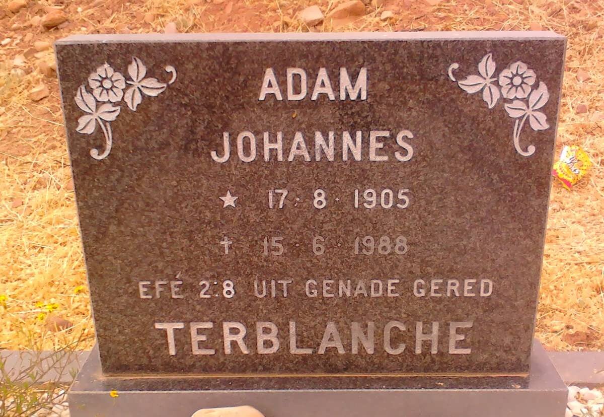 TERBLANCHE Adam Johannes 1905-1988