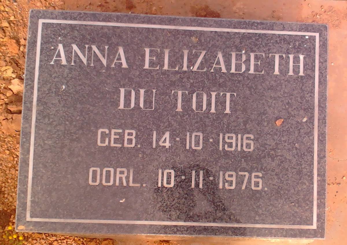 TOIT Anna Elizabeth ,du 1916-1976