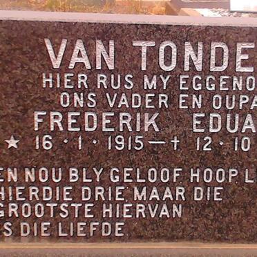 TONDER Frederik Eduard, van 1915-1979