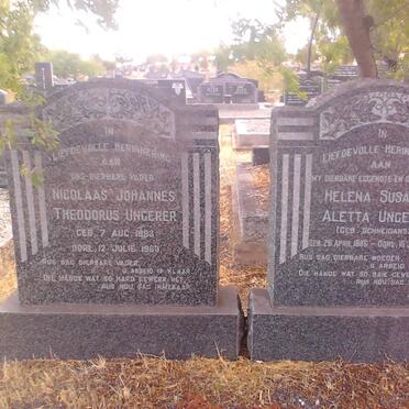 UNGERER Nicolaas Johannes Theodorus 1883-1963 &amp; Helena Susanna Aletta SCHNEIGANSZ 1886-1950