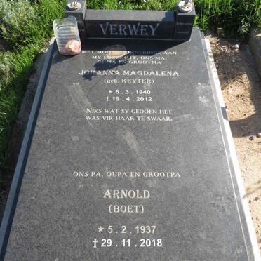VERWEY Arnold 1937-2018 & Johanna Magdalena KEYTER 1940-2012