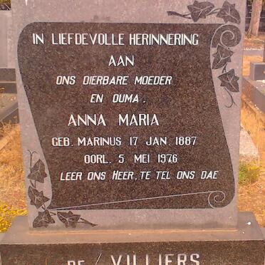 VILLIERS Anna Maria, de 1887-1976