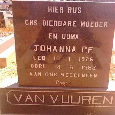 VUUREN Johanna P.F., van 1926-1982