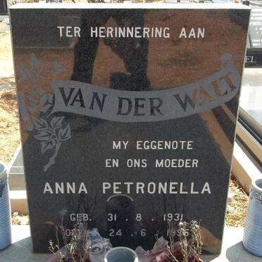 WALT Anna Petronella, van der 1931-1995