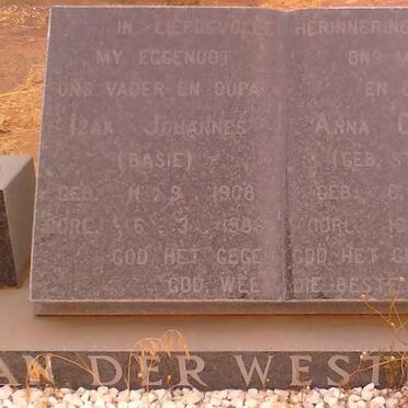 WESTHUIZEN Izak Johannes, van der 1908-1986 &amp; Anna Catherina STRYDOM 1910-1992
