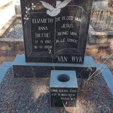 WYK Elizabeth Anna, van 1912-1984