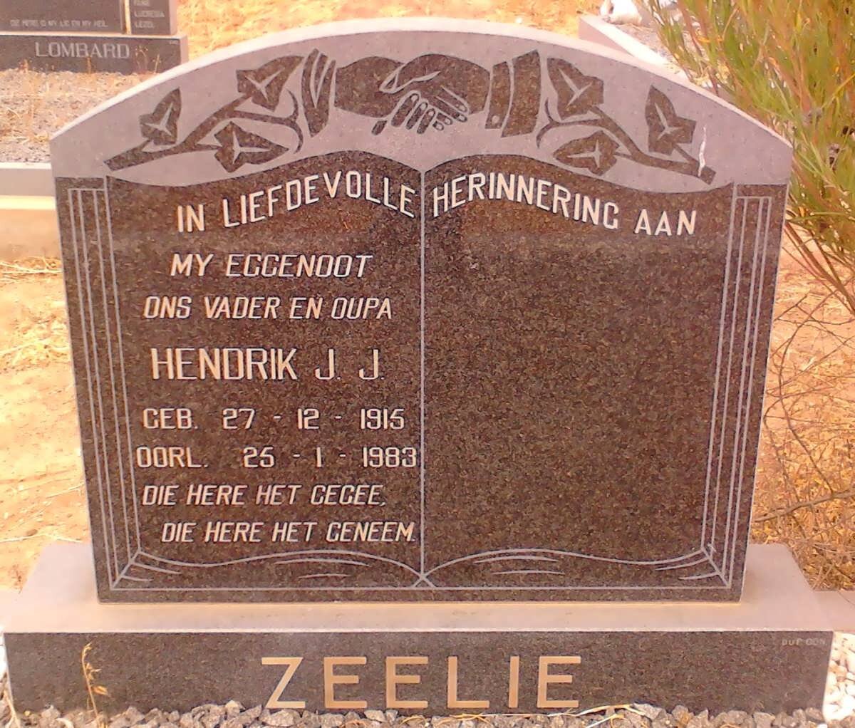 ZEELIE Hendrik J.J. 1915-1983