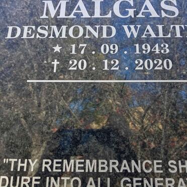 MALGAS Desmond Walter 1943-2020