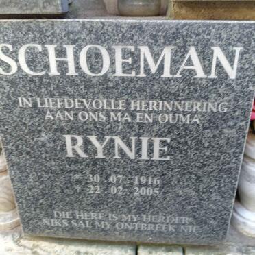 SCHOEMAN Rynie 1916-2005