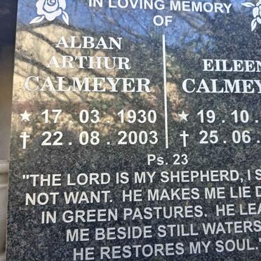 CALMEYER Alban Arthur 1930-2003 & Eileen 1929-2019