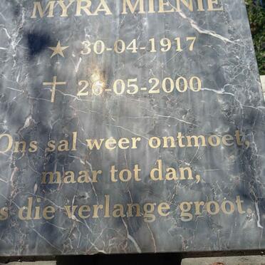 MIENIE Myra 1917-2000