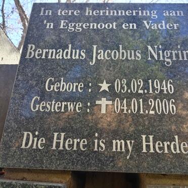 NIGRINI Bernardus Jacobus 1946-2006
