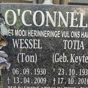 O'CONNELL Wessel 1930-2009 & Totia KEYTER 1933-2016