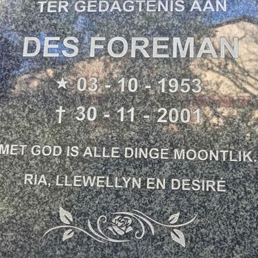 FOREMAN Des 1953-2001