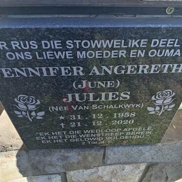 JULIES Jennifer Angeretha VAN SCHALKWYK 1958-2020
