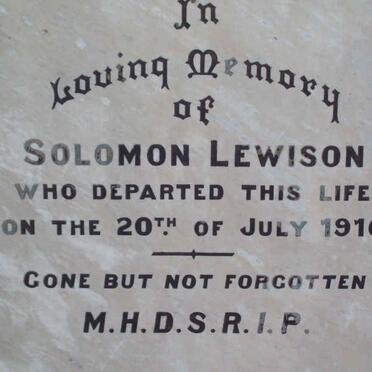 LEWISON Solomon  -1910