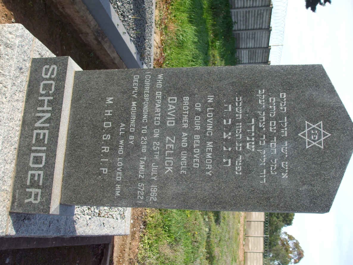 SCHNEIDER David Zelick  -1962