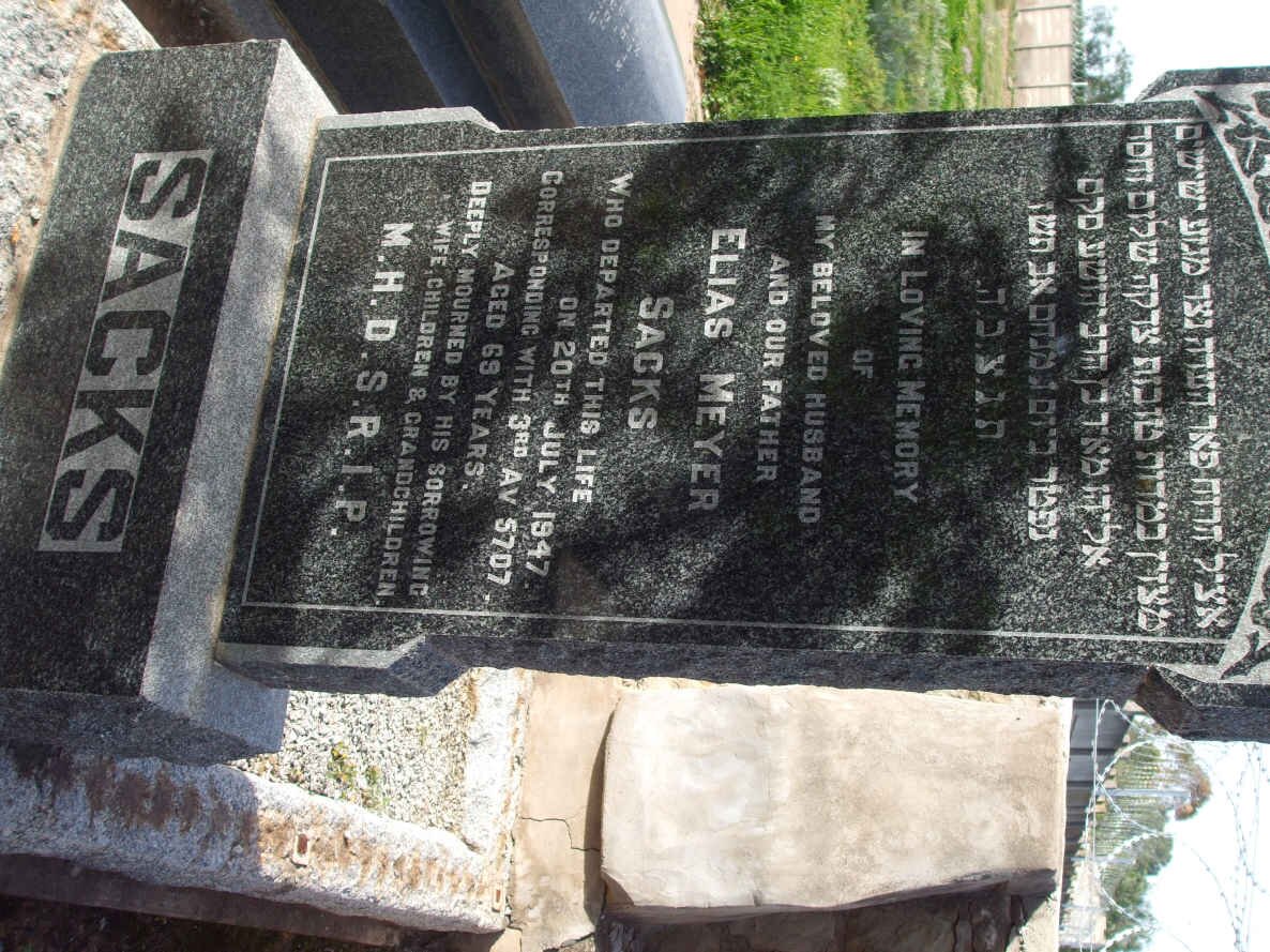 SACKS Elias Meyer  -1947 