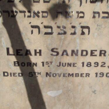 SANDERS Leah 1892-1908