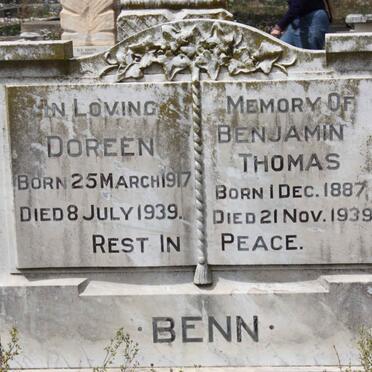 BENN Benjamin Thomas 1887-1939 :: BENN Doreen 1917-1939