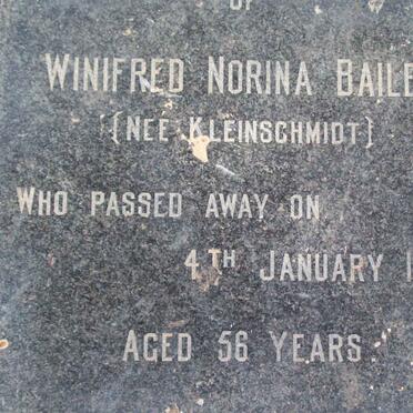 BAILEY Winifred Norina nee KLEINSCHMIDT  -1958 