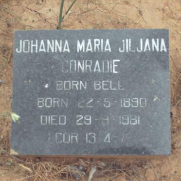 CONRADIE Johanna Maria Jiljana nee BELL 1890-1981