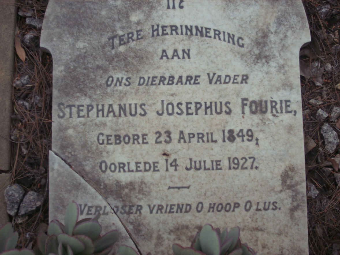 FOURIE Stephanus Josephus 1849-1927