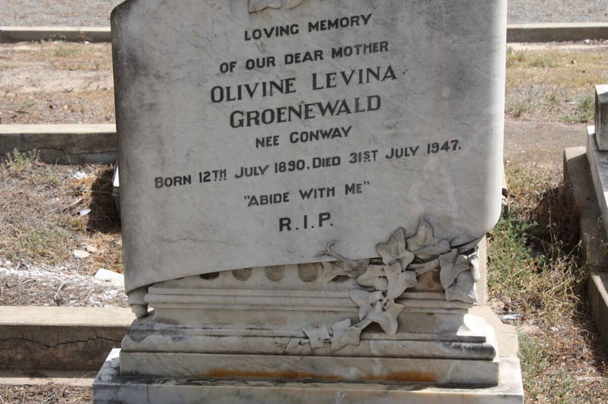 GROENEWALD Olivine Levina nee CONWAY 1890-1947