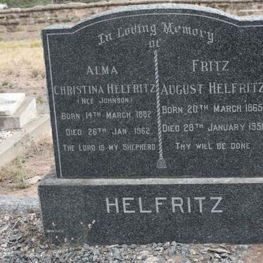 HELFRITZ Fritz August 1865-1951 &amp; Alma Christina JOHNSON 1882-1962