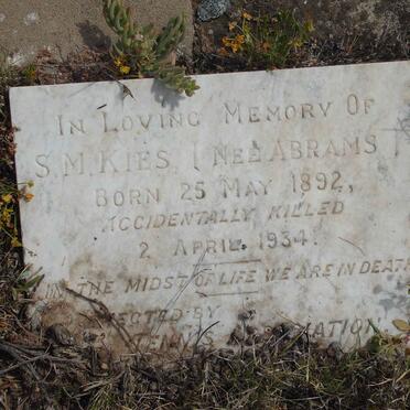 KIES S.M nee ABRAMS 1892-1934