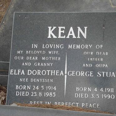KEAN George Stuart 1911-1990 &amp; Elfa Dorothea DENYSSEN 1914-1985