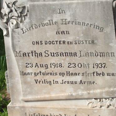 LANDMAN Martha Susanna 1918-1937