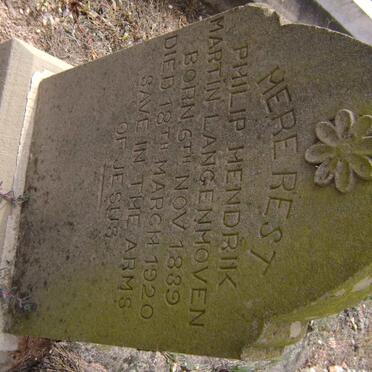 LANGENHOVEN Philip Hendrik Martin 1839-1920