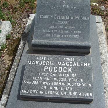 POCOCK Elizabeth Overgauw nee VAN VELDEN 1886-1960 :: POCOCK Marjorie Magdalene 1911-1988