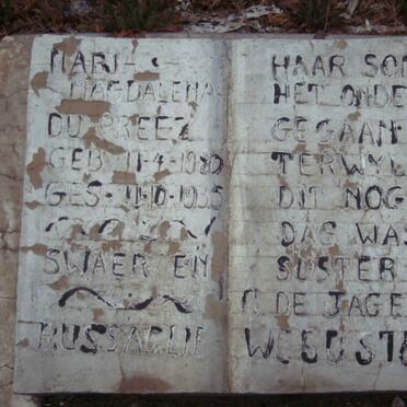 PREEZ Maria Magdalena, du 19?0-1935