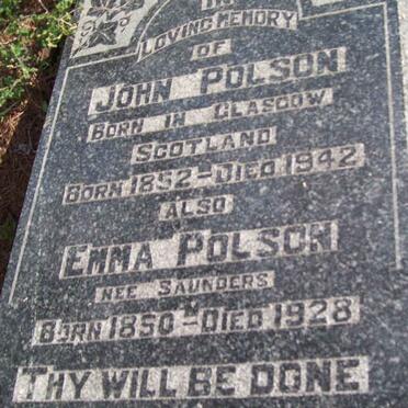POLSON John 1852-1942 &amp; Emma SAUNDERS 1850-1928